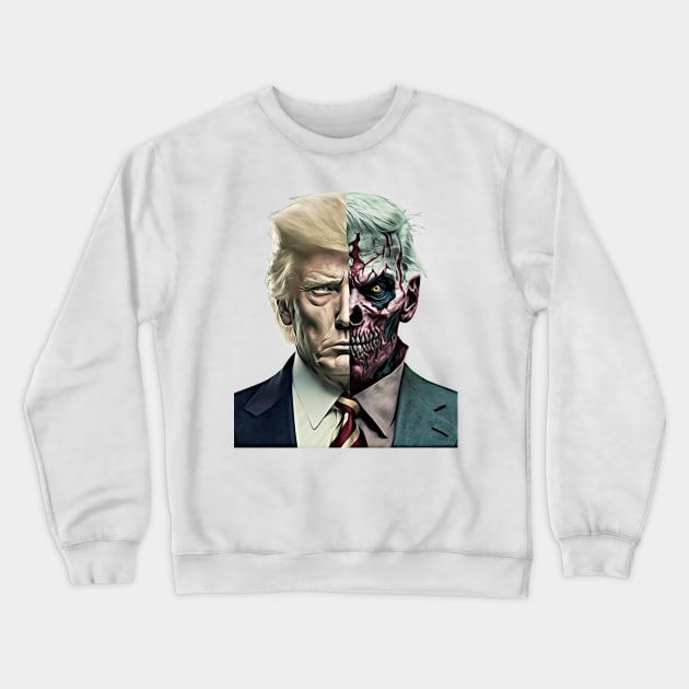 Two-Faced Politicians Presidential Election 2024 Donald Trump Crewneck Sweatshirt by Unboxed Mind of J.A.Y LLC 